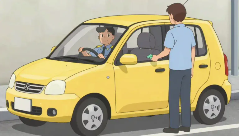Visual representation of "taxi" - A car with a driver for hire.