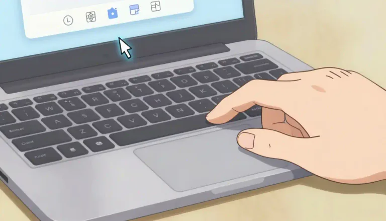Visual representation of "touchpad" - A touchpad is a flat surface on a device that detects touch and is used for controlling a cursor or interacting with on-screen elements.