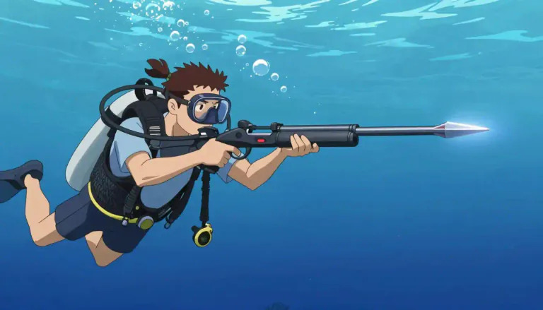 Visual representation of "speargun" - A speargun is a type of underwater weapon that fires a spear using mechanical force, often to hunt fish.
