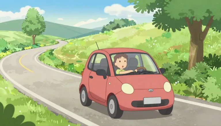 Visual representation of "tootle" - To move or proceed in a leisurely manner, often associated with driving slowly.