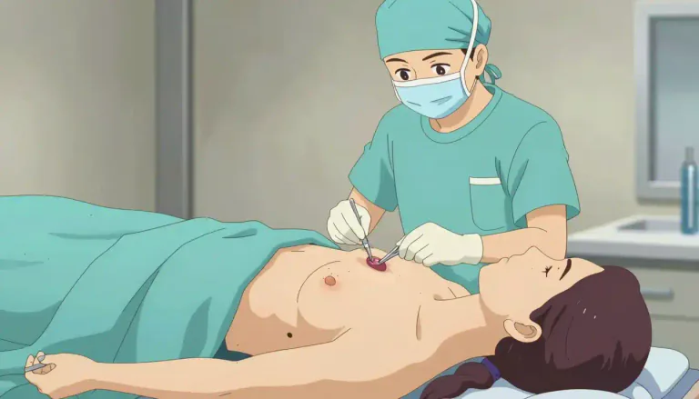 Visual representation of "lumpectomy" - A lumpectomy is a surgery to remove a lump from the breast, including some surrounding tissue, generally performed to treat breast cancer.