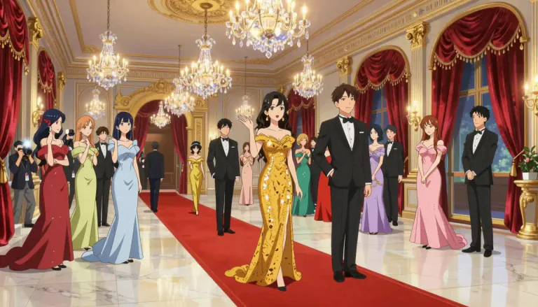 Visual representation of "ritzy" - Appearing glamorous or high-class; often used as a descriptor for social events or activities conveying opulence.