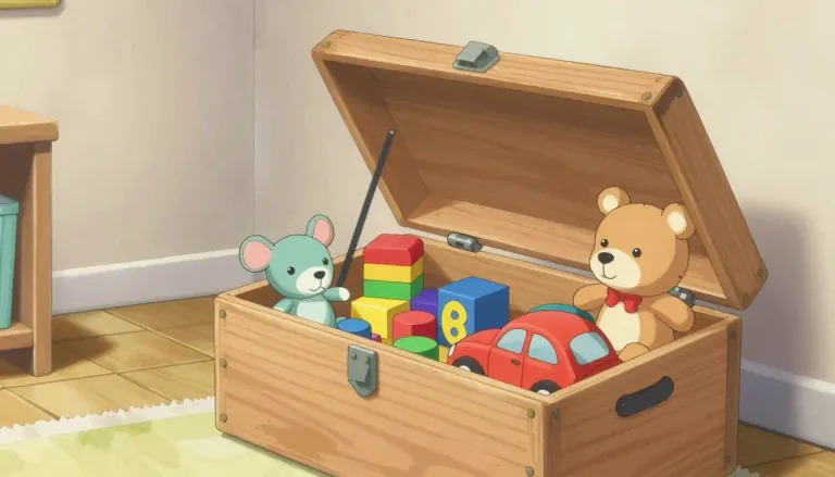 Visual representation of "toybox" - A box or container used for storing toys, typically found in a child's room.