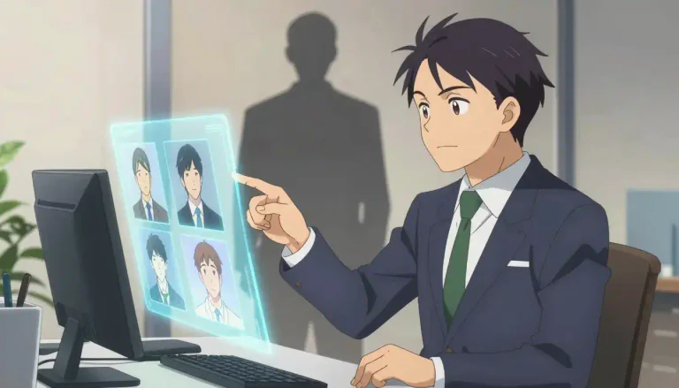 Visual representation of "headhunter" - A person whose job is to find and recruit candidates for positions, especially at the executive level.