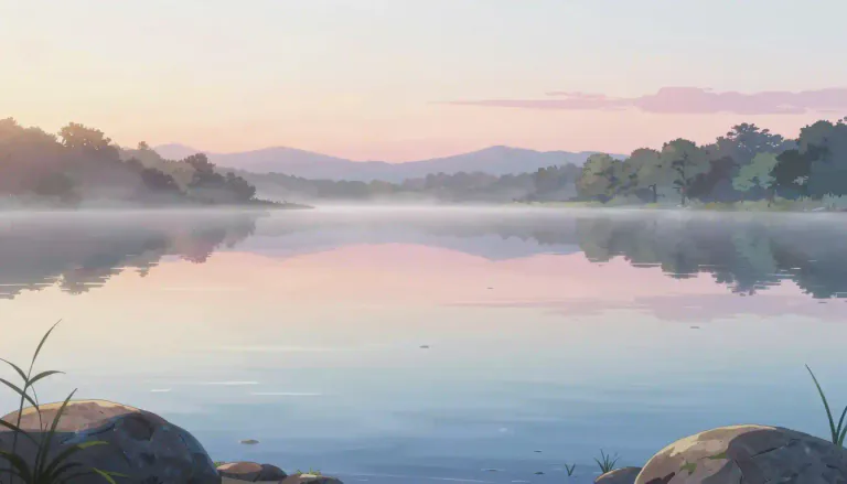 Visual representation of "tranquil" - The quality of being calm, peaceful, and quiet