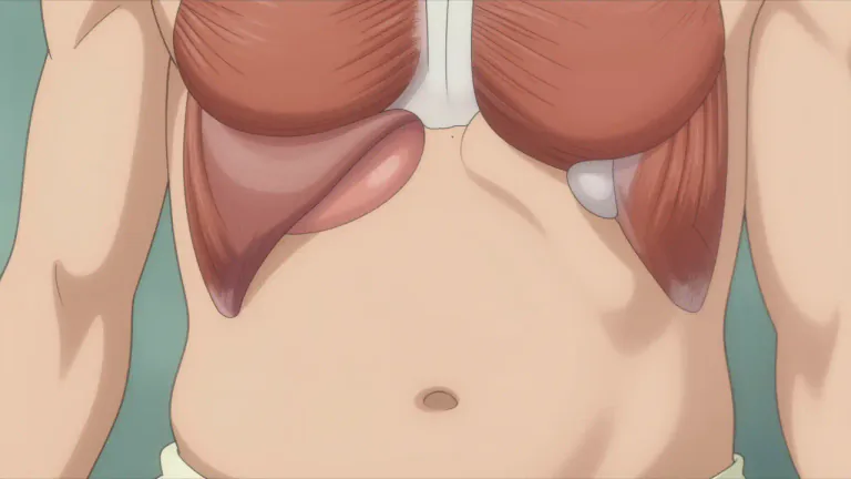 Visual representation of "hiatal" - Relating to a hiatal hernia, which occurs when part of the stomach bulges through the diaphragm into the chest cavity.