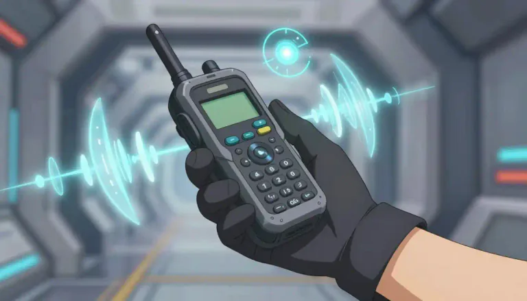 Visual representation of "comlink" - A device used for communication, especially in a fictional or futuristic context.