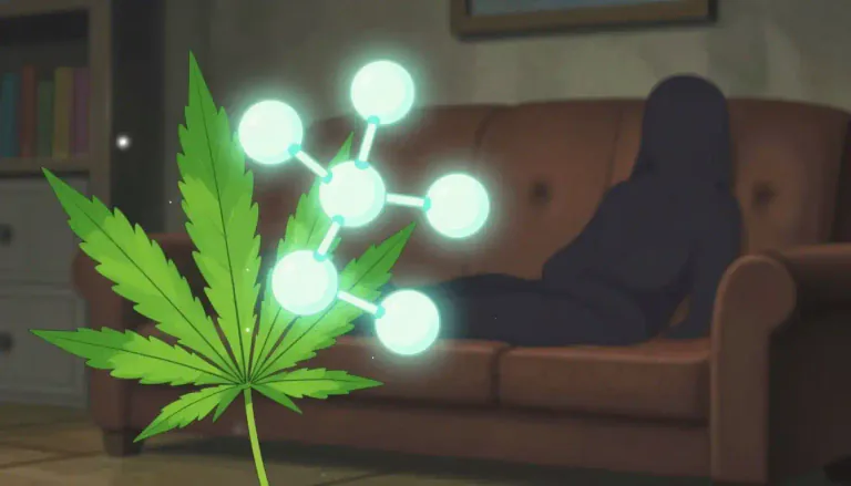 Visual representation of "tetrahydrocannabinol" - Tetrahydrocannabinol is a chemical compound found in cannabis that causes the 'high' associated with marijuana.