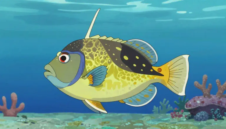 Visual representation of "triggerfish" - Any fish of the family Balistidae, characterized by a first dorsal fin that can be locked in an erect position.