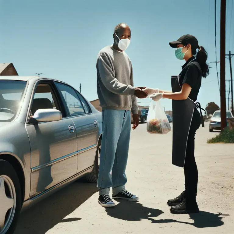 Visual representation of "curbside" - Being or denoting a service in which customers pick up goods from the curb or roadside rather than entering a store or restaurant.