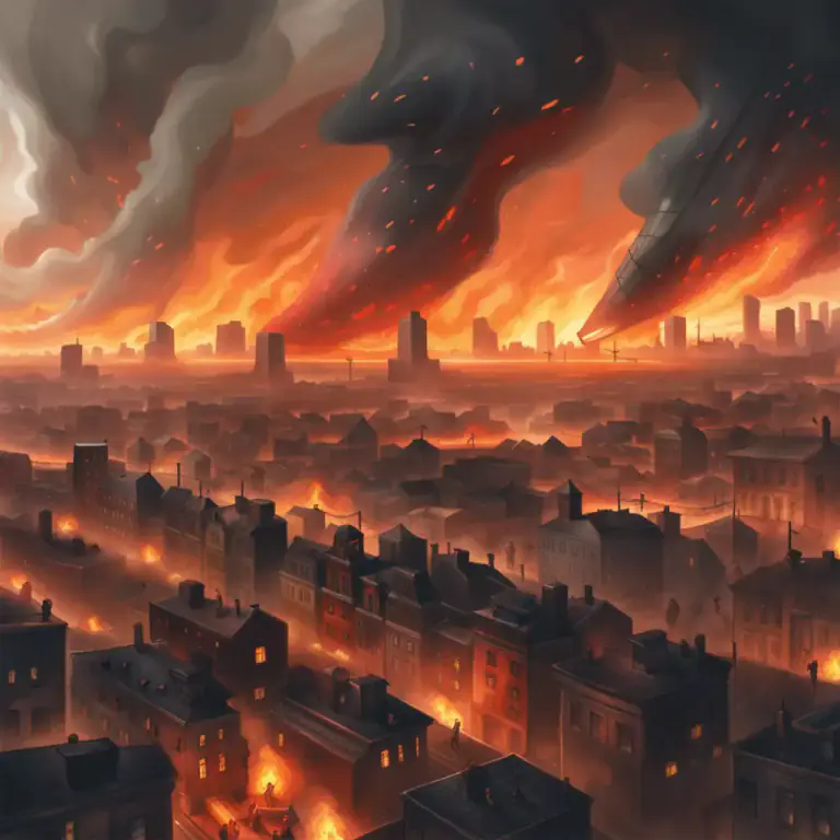 Visual representation of "flare up" - To begin or intensify suddenly.