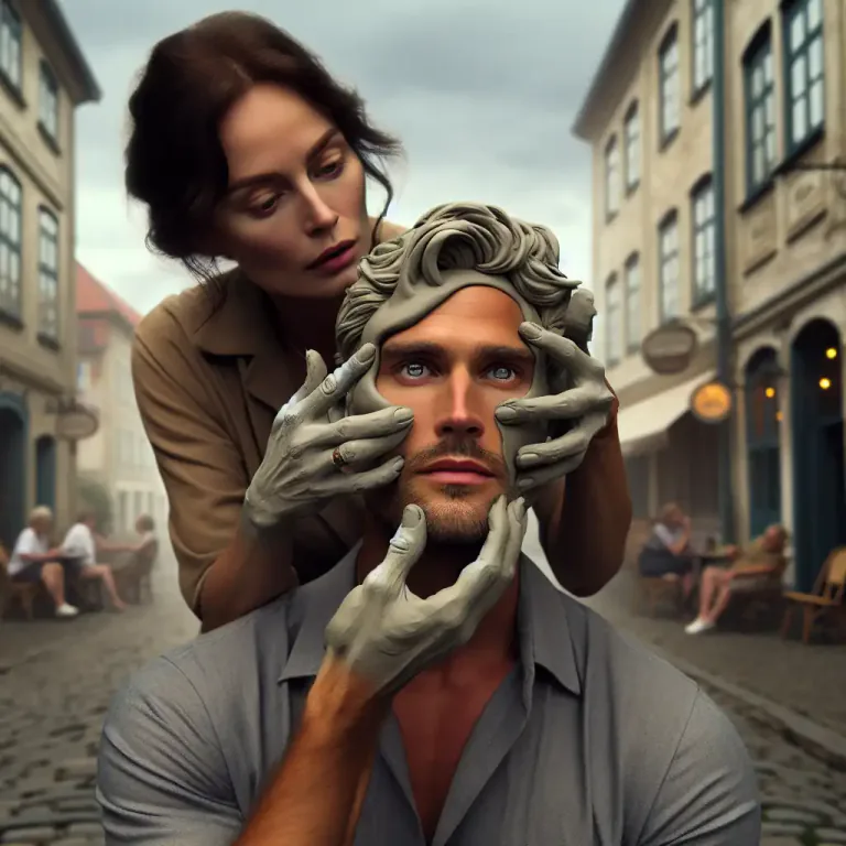 Visual representation of "putty" - A person who is easily influenced or controlled.