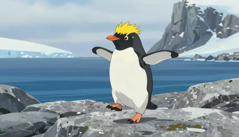 Visual representation of "rockhopper" - A small, agile penguin known for its characteristic hopping ability, often found in subantarctic regions.