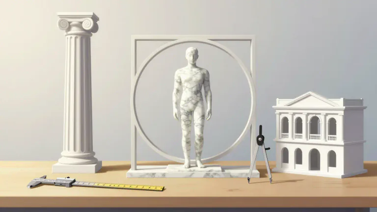Visual representation of "vitruvian" - Relating to the principles of proportion in architecture as established by Vitruvius.