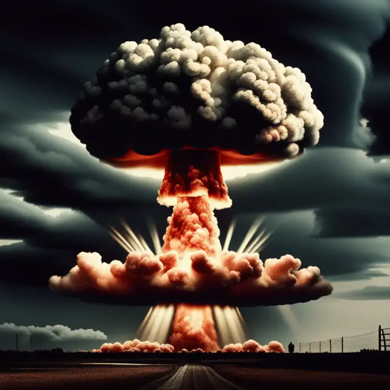 Visual representation of "nuke" - A nuclear weapon.