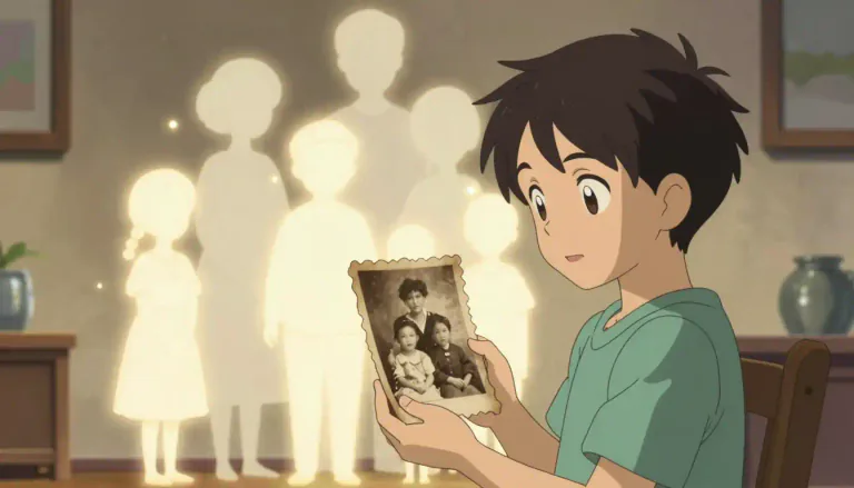 Visual representation of "ancestor" - A person from whom you are born, like a grandparent or great-grandparent.