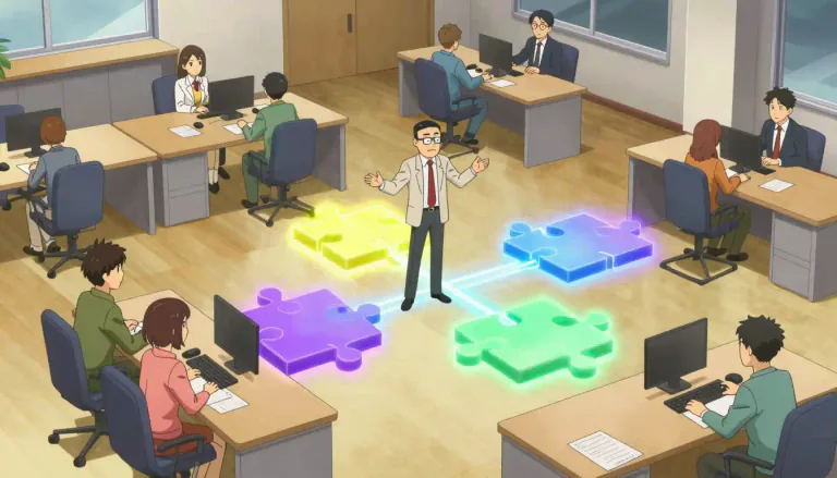 Visual representation of "restructuring" - The action of organizing something differently