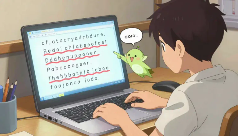Visual representation of "spellcheck" - A feature in word processing software that checks the spelling of words in a text to identify and suggest corrections.