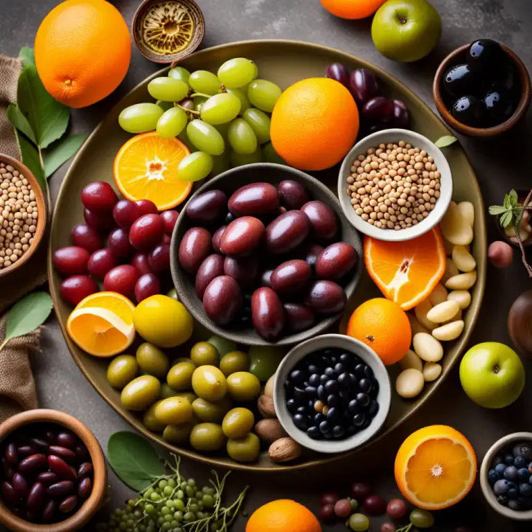 Visual representation of "mediterranean" - Relating to a type of diet common in Mediterranean regions.