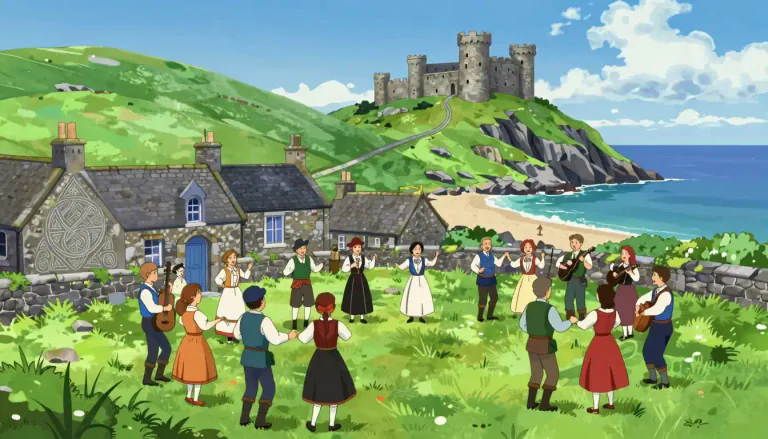 Visual representation of "manx" - Relating to the Isle of Man or its people or language