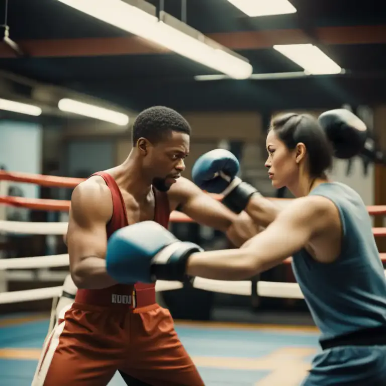 Visual representation of "spar" - To practice boxing without trying to harm the opponent