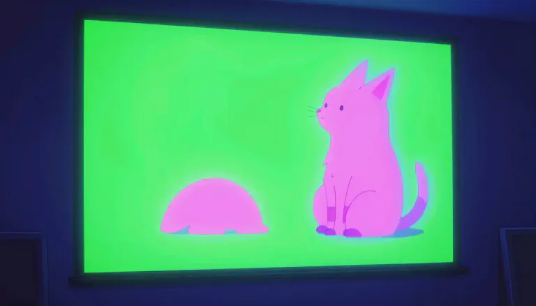 Visual representation of "fluorescently" - In a manner that produces fluorescence, where a substance absorbs light and then emits it as visible light.