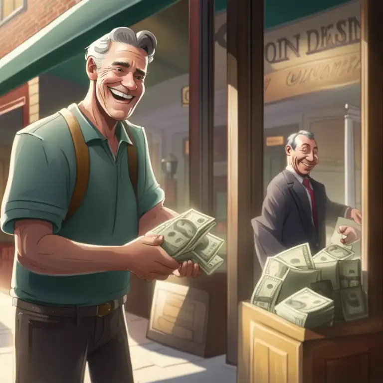 Visual representation of "be in somebody’s pocket" - To have someone as a certain and reliable source of money.