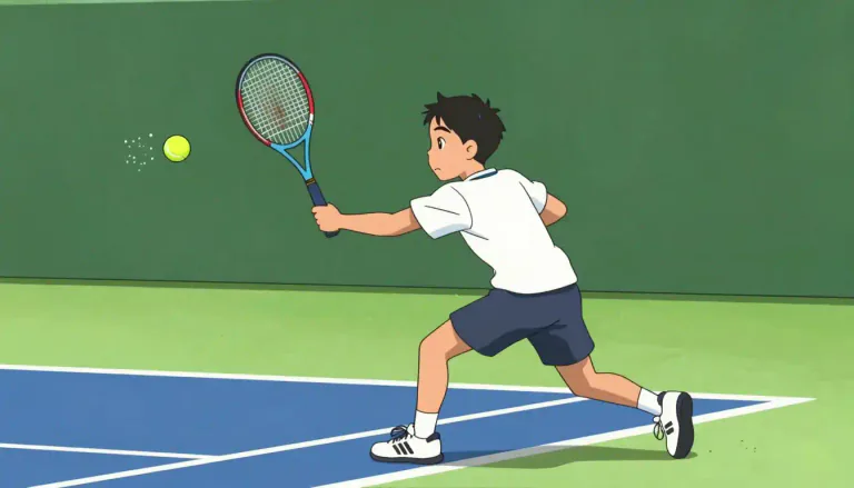 Visual representation of "groundstroke" - A shot in tennis made after the ball has bounced on the court.