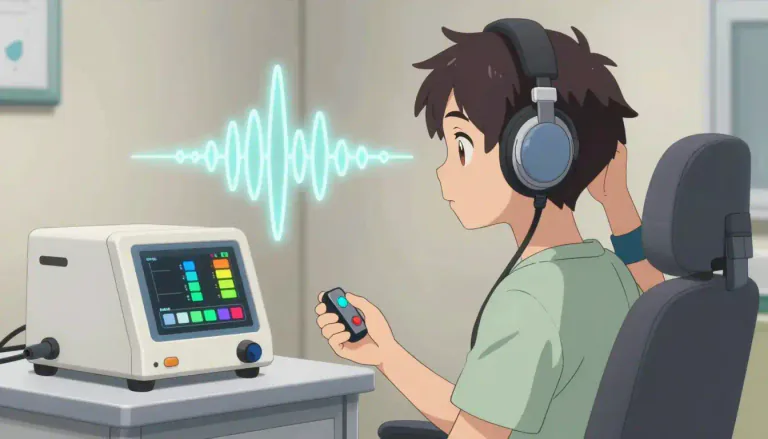 Visual representation of "audiometry" - Audiometry is the measurement of hearing ability using various tests.