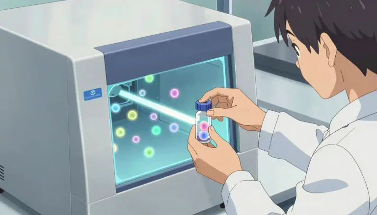 Visual representation of "cytometric" - Related to the measurement of cells and their properties.