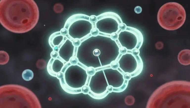 Visual representation of "porphyrin" - A type of organic compound with a complex ring structure, important in biological processes and functions.