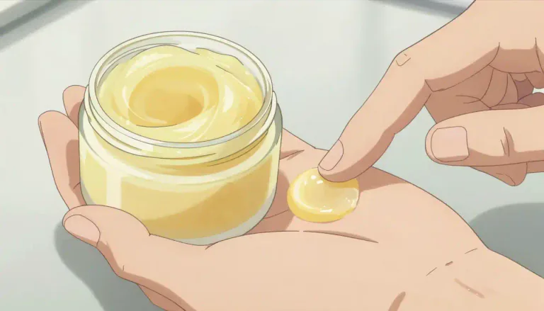 Visual representation of "petrolatum" - A thick, oily substance made from petroleum, used for protecting and moisturizing the skin.