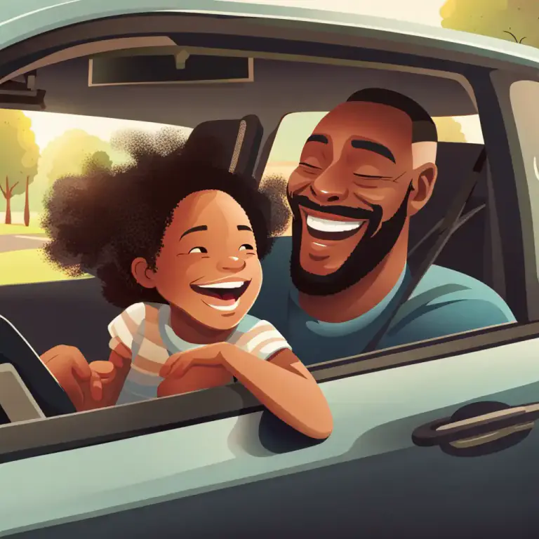 Visual representation of "take somebody for a ride" - To bring someone along in a vehicle
