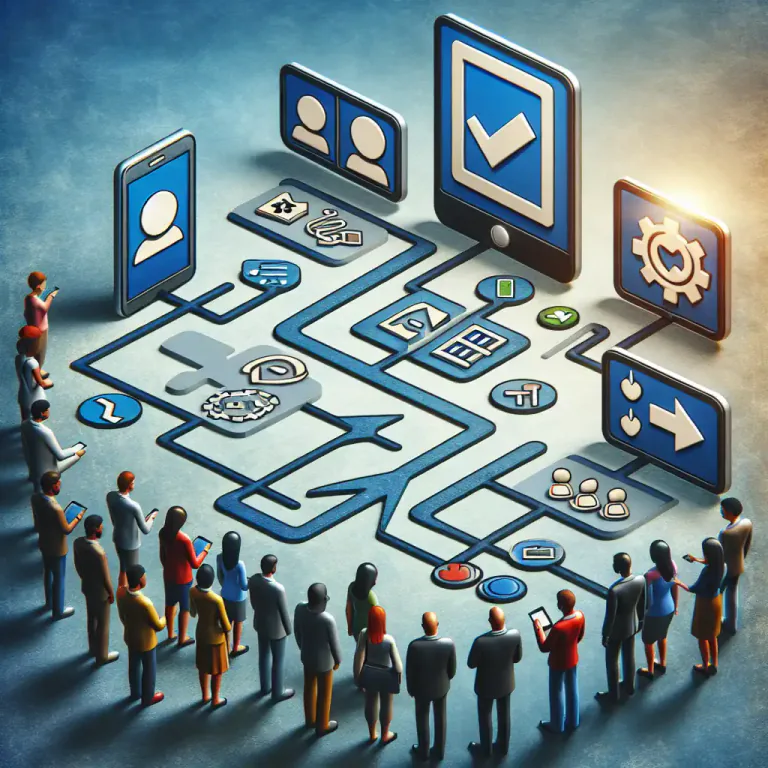 Visual representation of "workflow" - In software design, it's the defined series of tasks that are processed to deliver a final outcome.