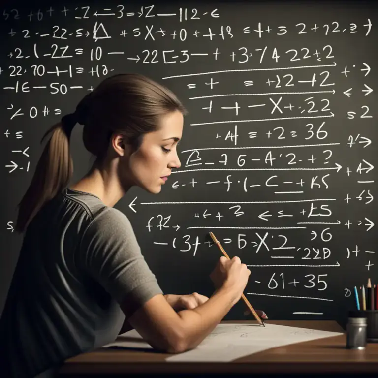 Visual representation of "evaluate" - To calculate or solve a problem by using math
