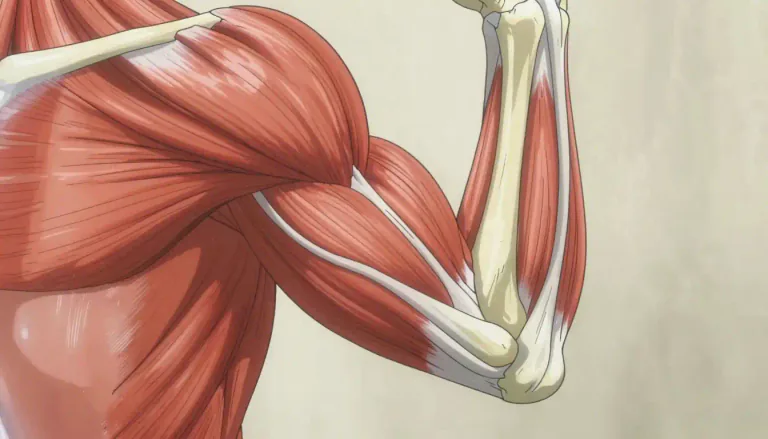 Visual representation of "sinew" - A piece of tough body fiber that connects muscles to bones