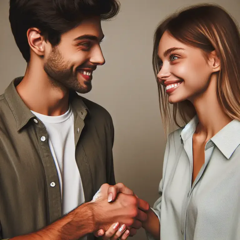 Visual representation of "reconcile" - To become friends again after a fight or disagreement