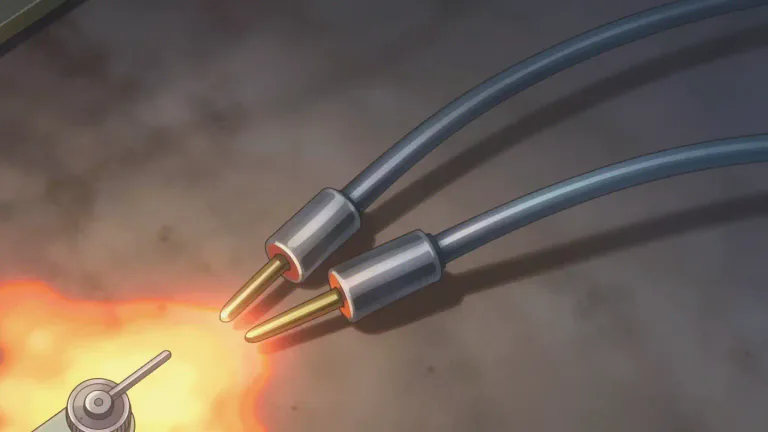 Visual representation of "thermocouple" - A thermocouple is a sensor that measures temperature by creating a voltage based on the difference in temperature between two different metals joined together.