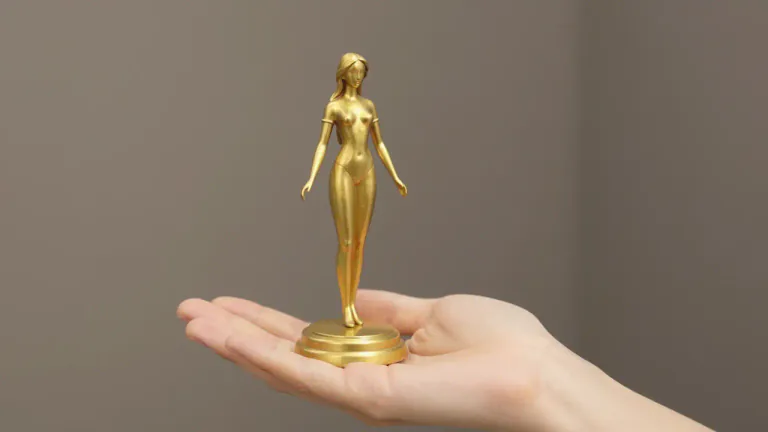 Visual representation of "statuette" - A small statue that can be picked up and moved easily