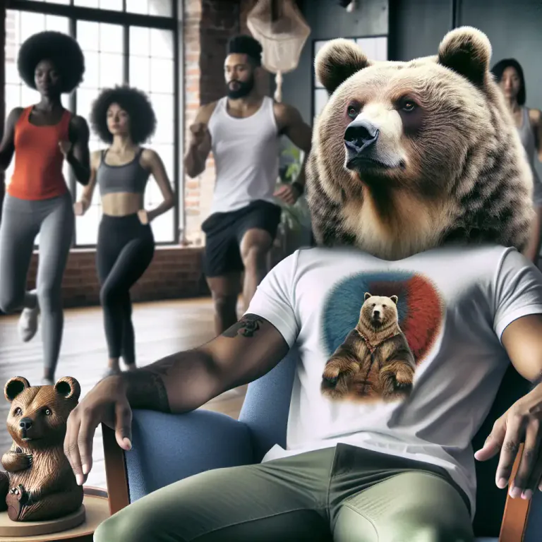 Visual representation of "ursine" - Characterized by a sluggish or lazy nature, similar to a bear