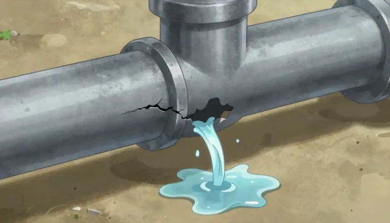 Visual representation of "leak" - When liquid or gas accidentally enters or exits through a hole
