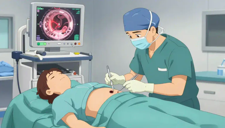 Visual representation of "laparoscopic" - Relating to surgery conducted through small incisions with the assistance of a camera.