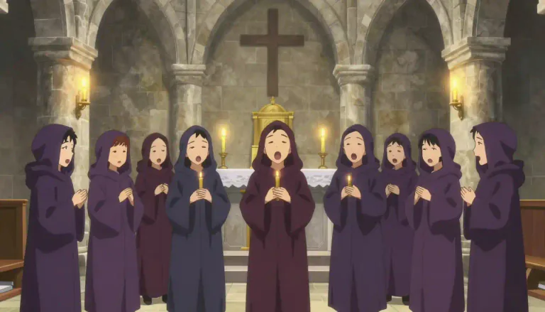 Visual representation of "gregorian" - Relating to Gregorian chant, a form of plainchant used in the liturgy of the Roman Catholic Church.