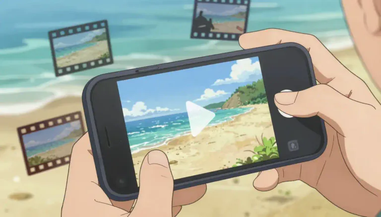 Visual representation of "video" - A recording, reproduction, or broadcast of moving visual images.