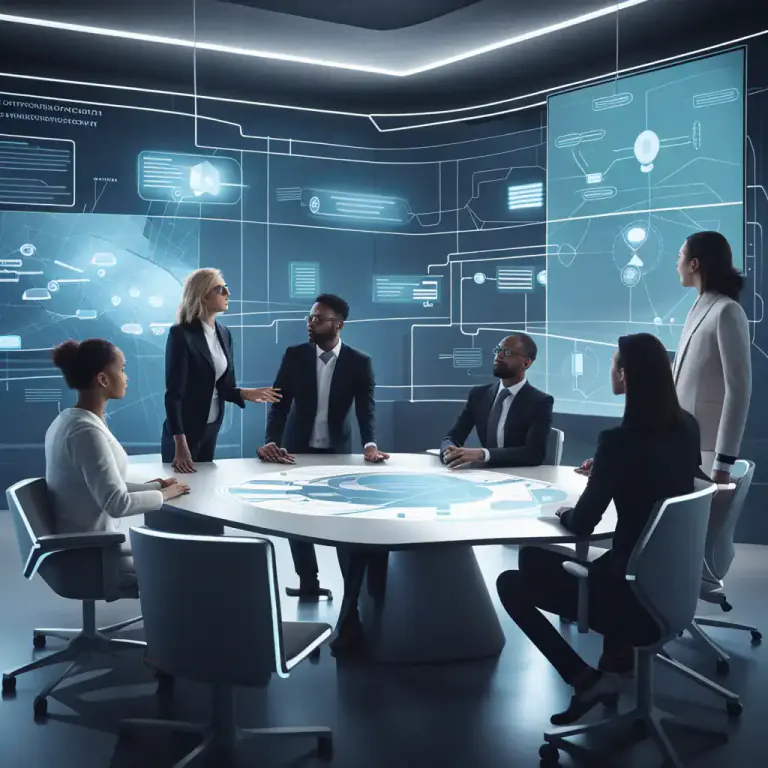 Visual representation of "scenario" - A description of possible actions or events in the future.