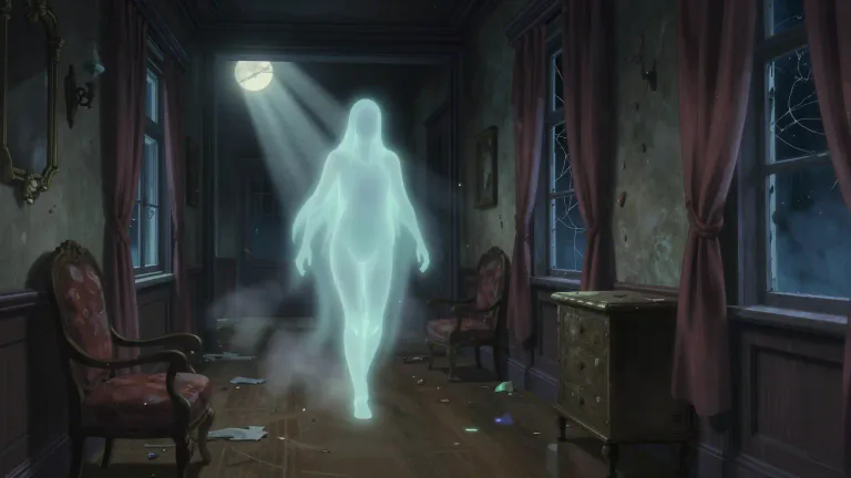 Visual representation of "manifestation" - In spiritualism, it's the appearance of a spirit or ghost.