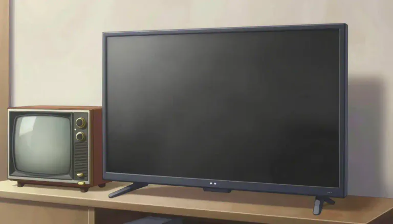 Visual representation of "flatscreen" - A type of television or monitor that has a flat display screen, as opposed to a rounded or bulging screen.
