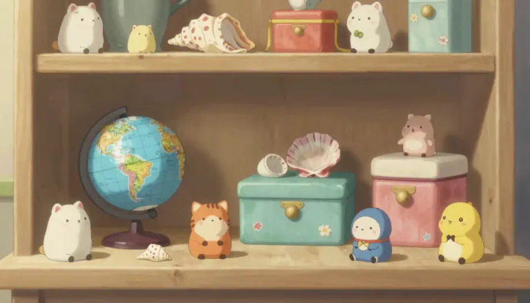 Visual representation of "knickknacks" - Small decorative objects that have little practical use.