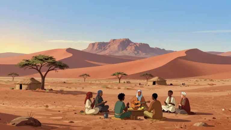 Visual representation of "namibian" - Relating to Namibia, its people, or its culture.