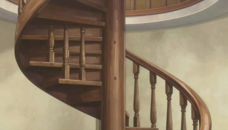 Visual representation of "newel" - A newel is a large post that forms the structure of a spiral or winding staircase.